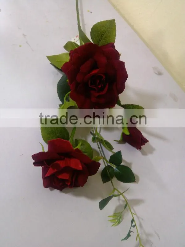 Artificial three heads blossom rose