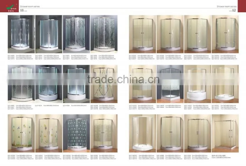ABS high tray frosting tempered glass shower enclosure