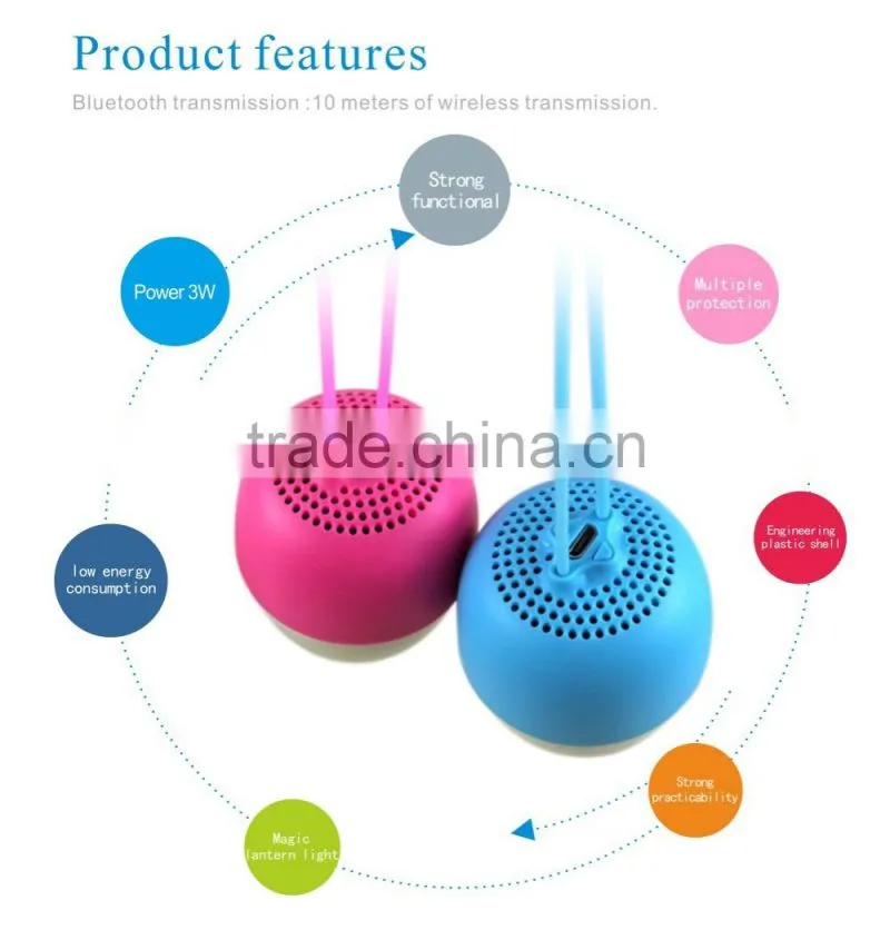 Promotional gift Mini Portable Wireless Bluetooth Speakers with LED light