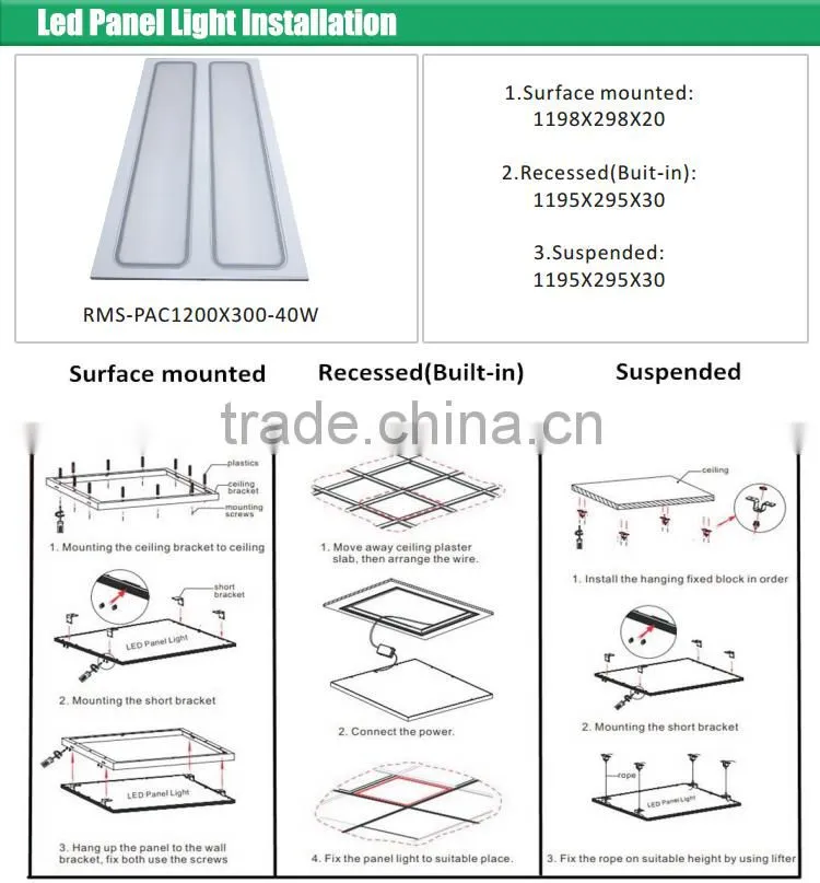 CE ul rohs 40w flat solar panel led lamp made in China