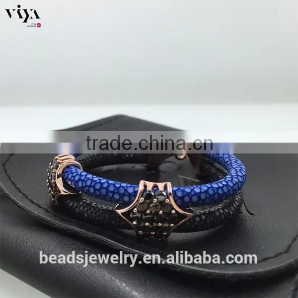 2016 Fashion Design For Men Sterling Silver 925 Plated Modern Design Python/ Stingray Bracelet For Watch Lover