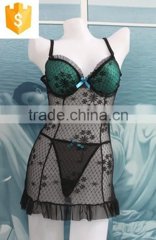 2016 Hot sexy mesh transparent lingerie babydoll /nightywear/night dress