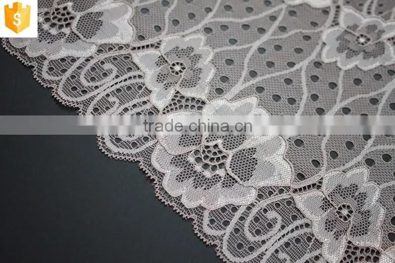 fancy designs nylon lace fabric for women plain,french style warp knitting lace fabric