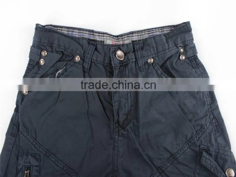 Men cheap 100%cotton stock apparel washed cargo shorts