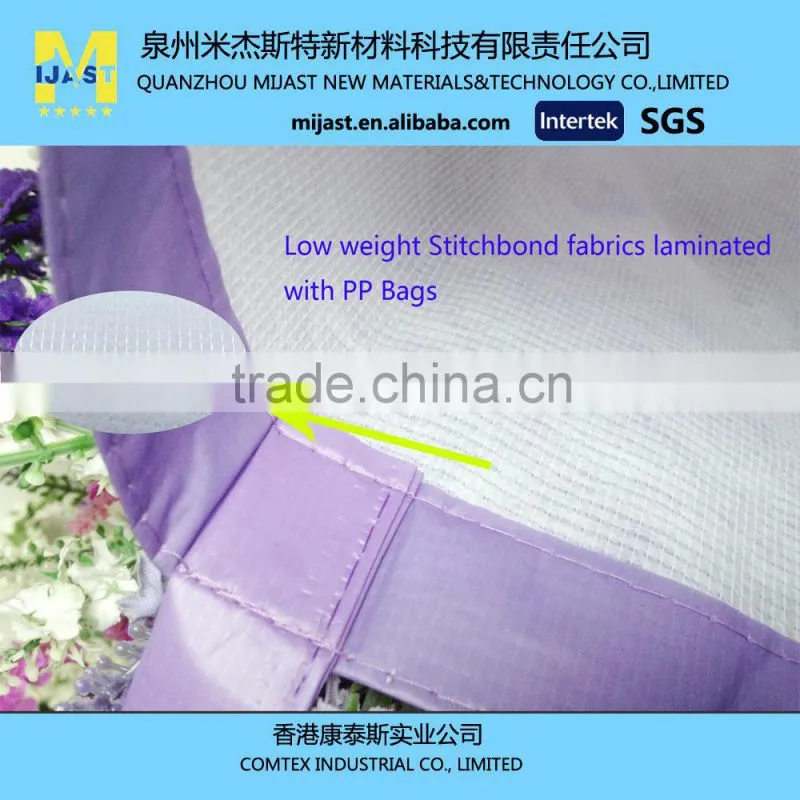 Recycled PET Stitch bonded Nonwoven fabric for shopping bags lining