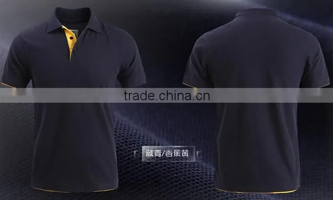 Custom 65%Cotton 35%Polyester Men's Polo Shirt with Solid Color Embroidery