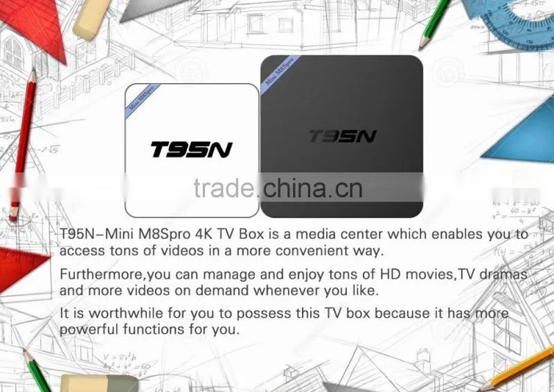 Mini M8Spro S905 T95N Amlogic S905 Quad Core TV Box