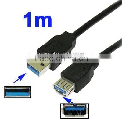 1M Black USB 3.0 AM to AF Extension Cable