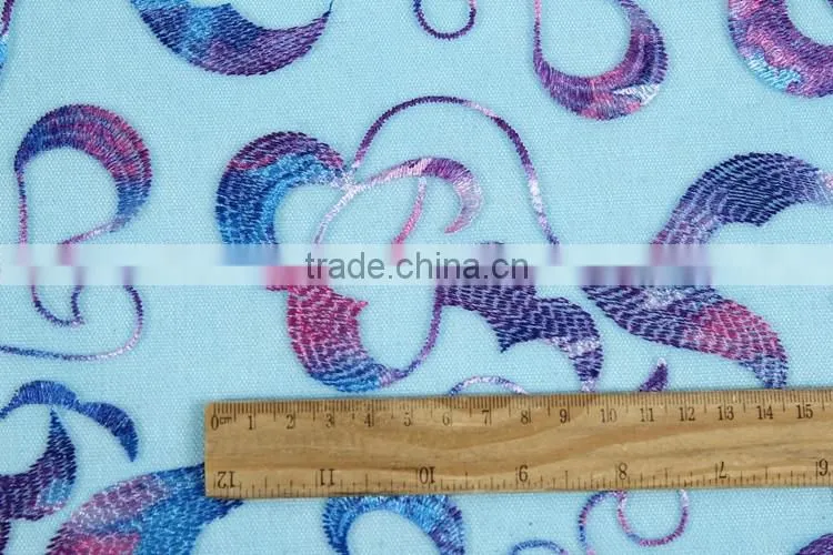 Nylon polyester cheap border printing dress lace tulle fabric