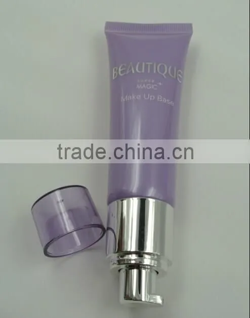 2015 new design cosmetic tube with metallic airless pump for CC cream