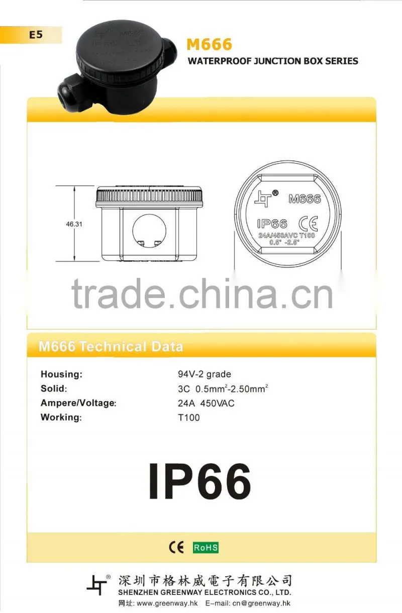 plastic waterproof junction box IP66 & IP65 with terminal