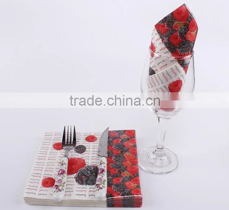 Full rinted paper Table Napkin paper napkin with several size for custom