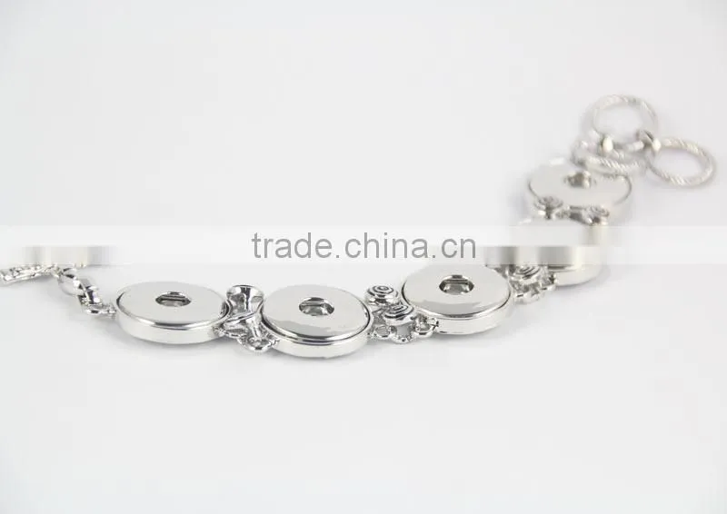 2015 new 18mm Ginger Snap Button Bracelet DIY charm Interchangeable handmade pulseras Snap Bracelets
