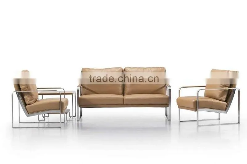 S-42 leather luxury sofa stainless steel fram sofa italy sofa