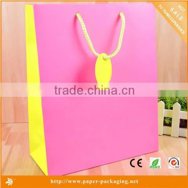 Colorful large shopping wholesale paper bag with handle