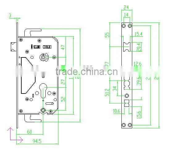 60mm Backset & 68mm CC Distance, Security Door Fingerprint/IC Card/Coded Lock Electronic Lock Body 6068ESK,