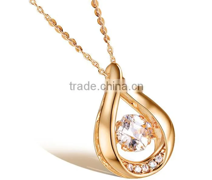 gold plated fashion jewellery for women zircon cz pendent