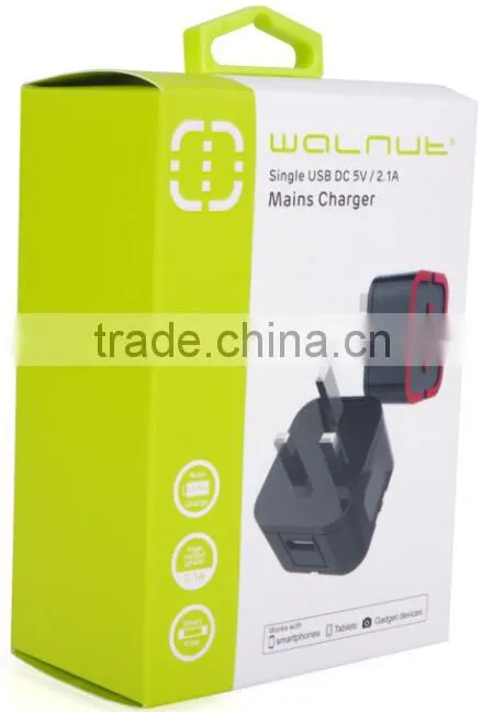 2015 Walnut 2.1A single USB MFI charger with CE/FCC approved