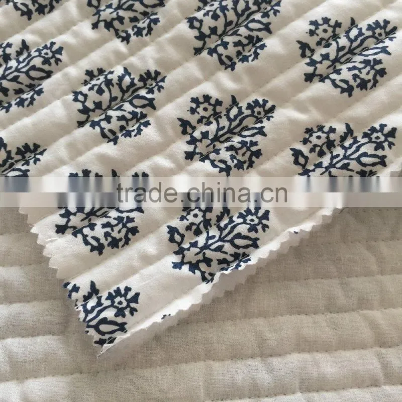 quilted fabric, printed embroidered stripe quilting fabric,printed quilted coat fabric