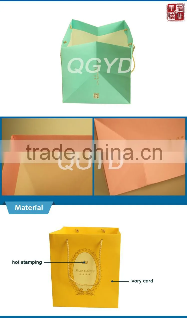 Laminate paper shopping bag produce bag paper bag rope handle