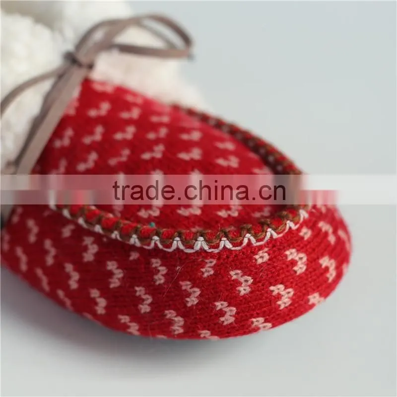 Premium quality lady knitted indoor slipper with shoelace