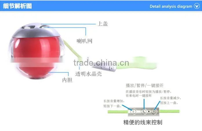 Creative bluetooth spealer with phone call/TFcard/Aux cable