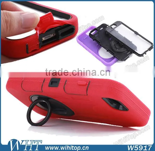 3 in 1 Heavy Duty Case with Rotating Ring Design Stand Shockproof Case for iPhone 6 Plus 5.5 Inch