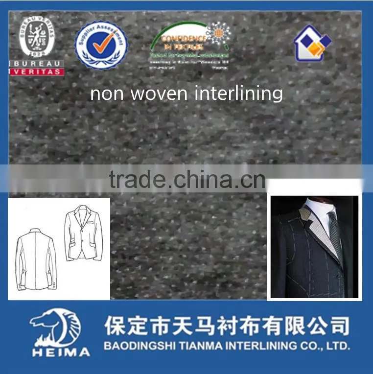 non woven interlining 100% polyester fusible interlining manufacture