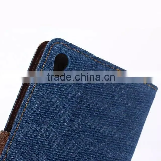 New product case for SONY Z4,special design case for LG phone ,demin style pu leather case for SONY Z4 with wallet