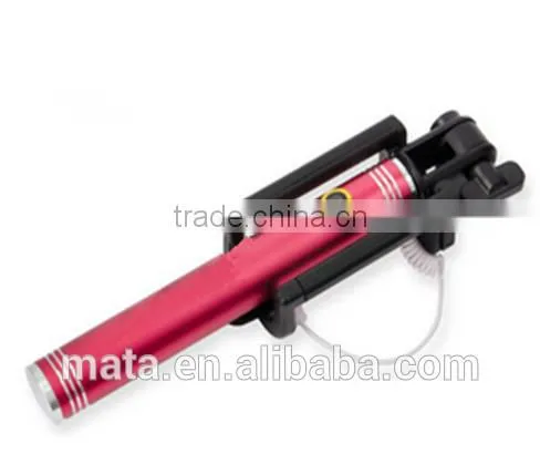 2015 New Products Foldable Wired Selfie Stick With Monopod