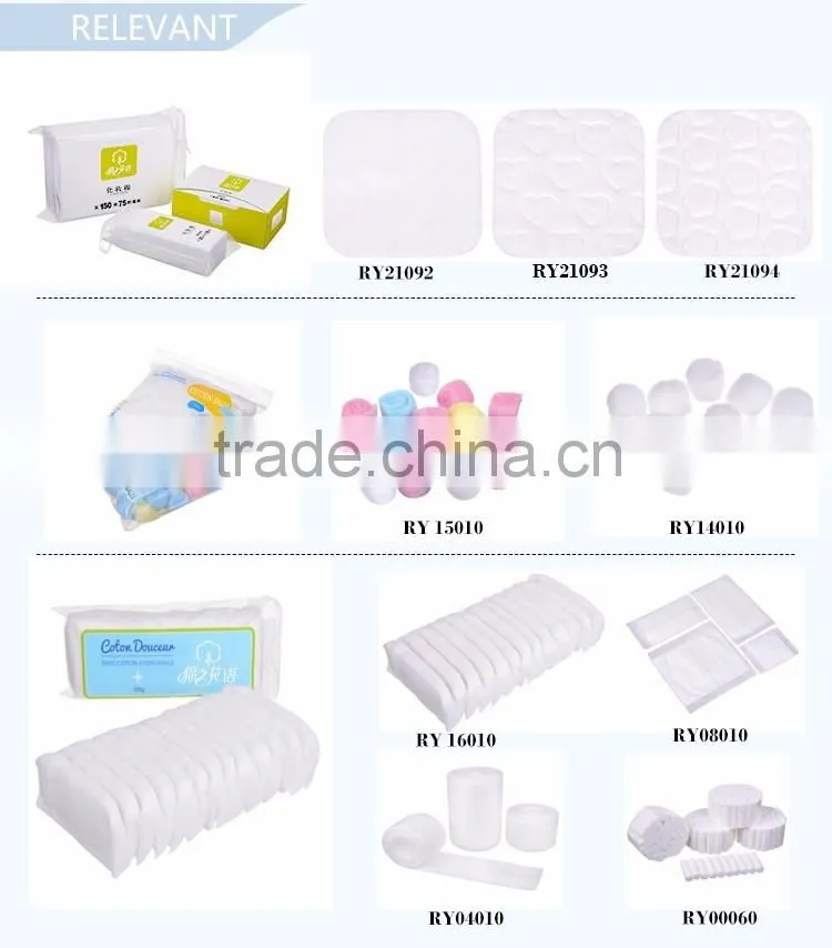Stripe embossed with pressed edges seal cotton pad