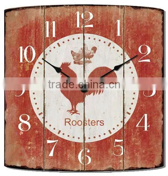 Antique rectangle metal clock wall