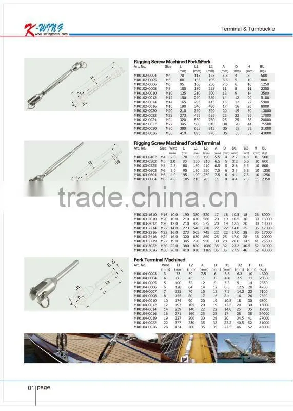 Stainless Steel Rigging Screw/ Closed Body Turnbuckle