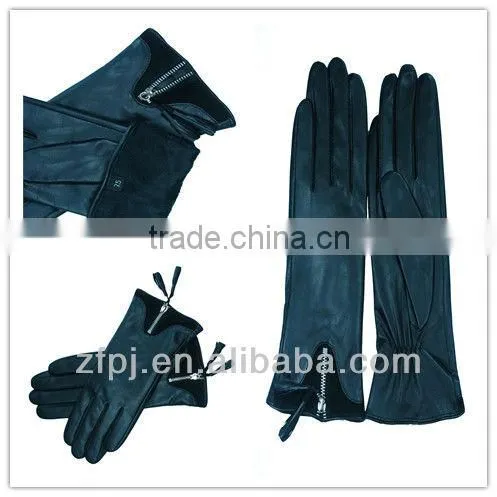 hot sale zipper leather glove