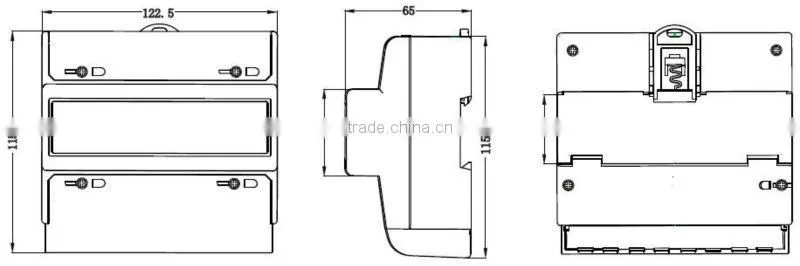 Three phase din rail m-bus energy meter