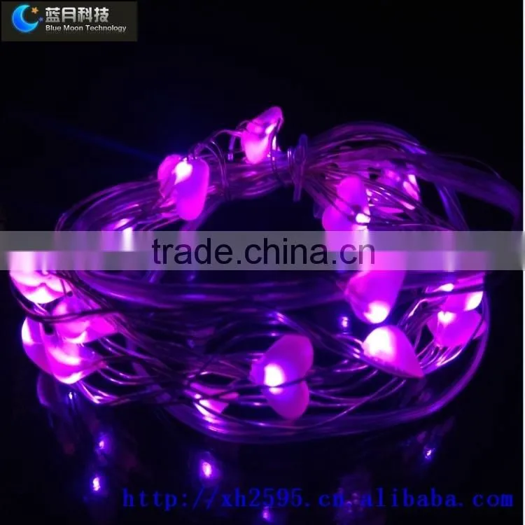 Hot !!!! blue star shape led copper wire string lighting