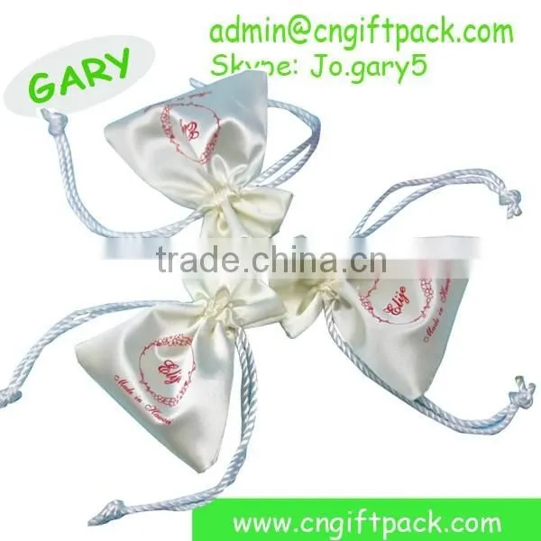 Personalized Jewelry Pouches Printed Drawstring Satin Silk Bag