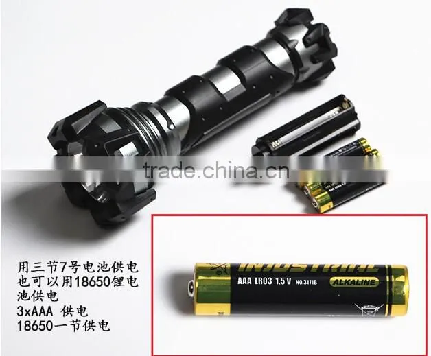 Strong light led rubber flashlight