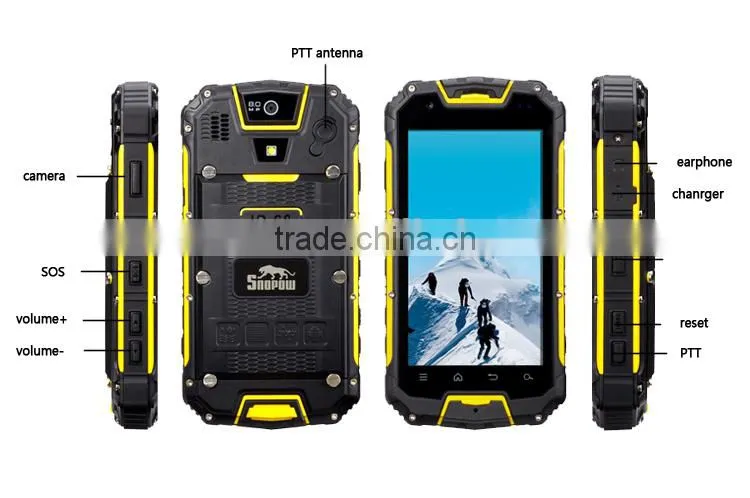 waterproof IP68 SNOPOW M8 quad core rugged smartphone