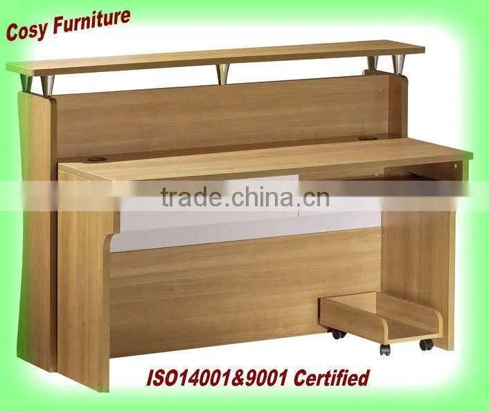 pretty light cherry wooden reception table