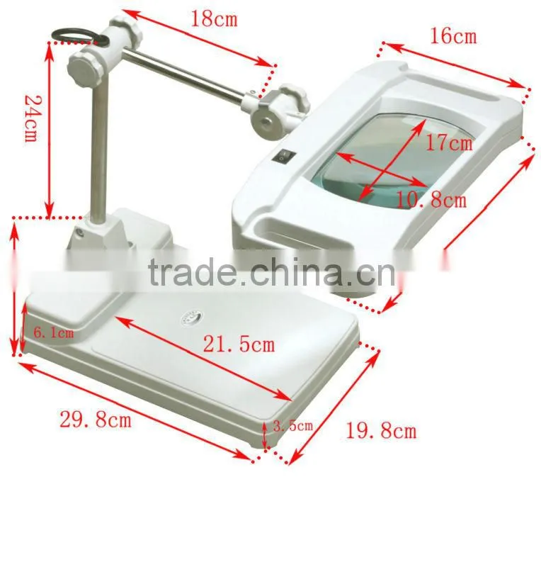 desktop magnifying glass lamp/illuminated magnifying glass table lamp