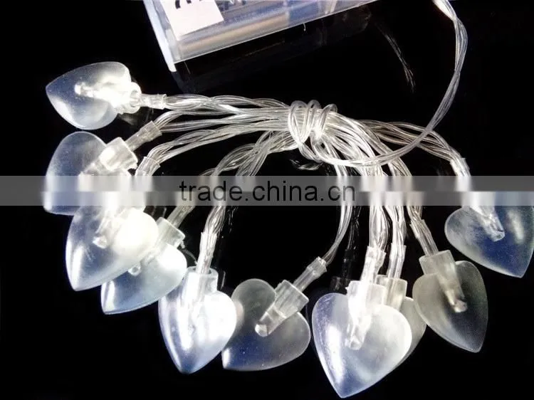 led string light with heart/light christmas led battery light strings