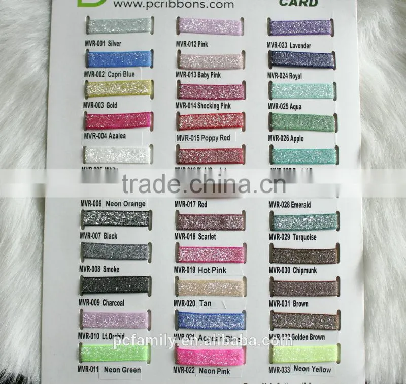High quality wholesale eco-friendly glitter metallic elastic ribbon