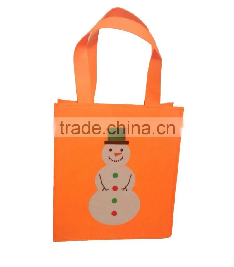 wholesale handmade snowman pattern Felt promotional bag