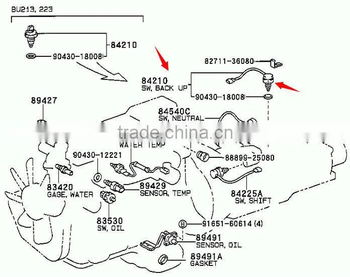 84210-60030 SWITCH ASSY BACK UP LAMP for Toyota yaris 2001-2005
