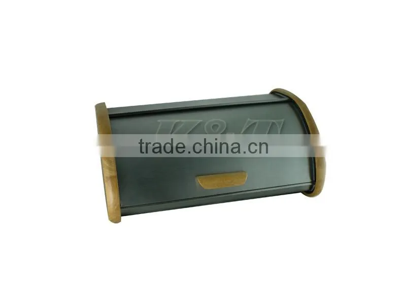 New design stainless steel bread box with wooden