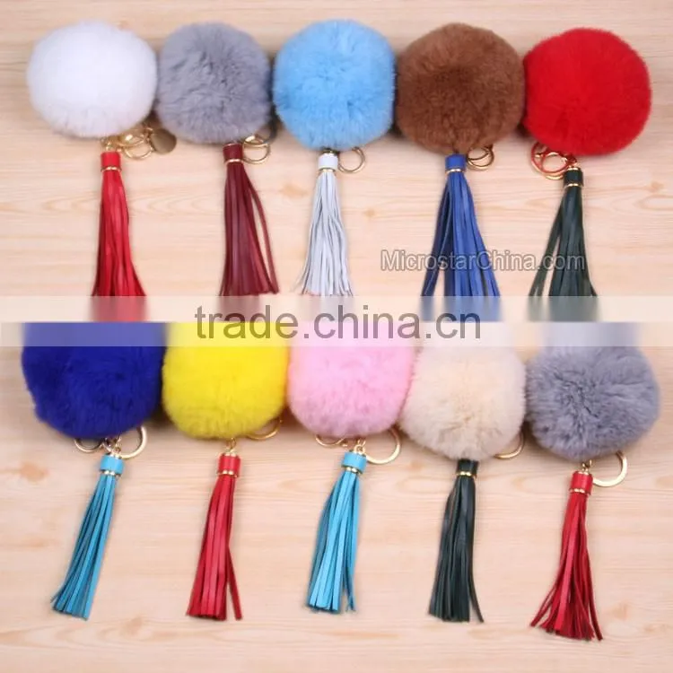 China Supplier Small Coin Wallet Decorative Zebra Fur Ball Keychain