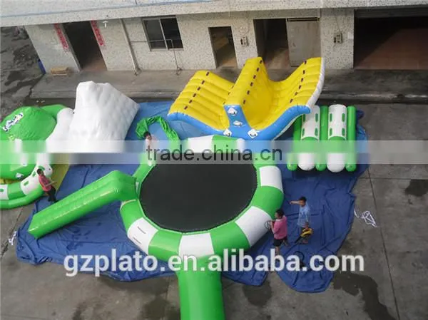 Exciting inflatable water trampoline float, cheap inflatable trampoline for adults