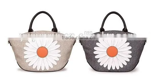 Simple designer jute shopping bag elegance jute flower printed bag