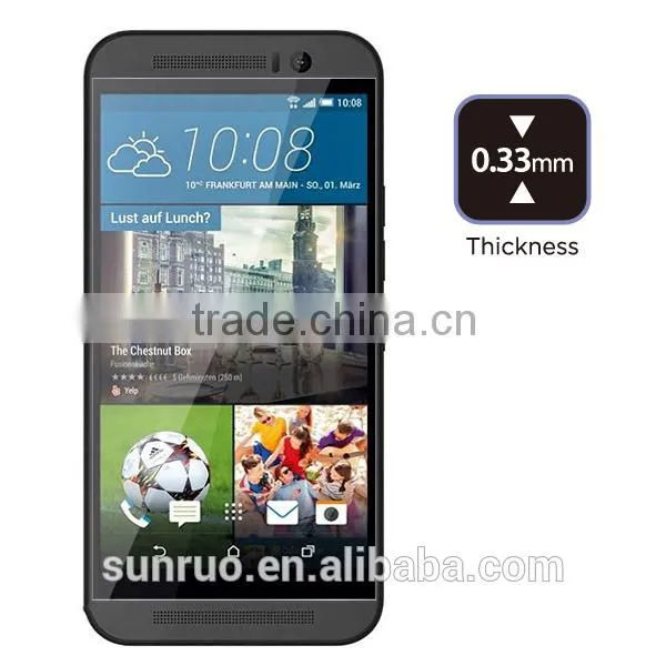 Ultra-thin 0.3mm Round Edge 9H Scratch Resistant Tempered Glass Screen Protector for HTC M9